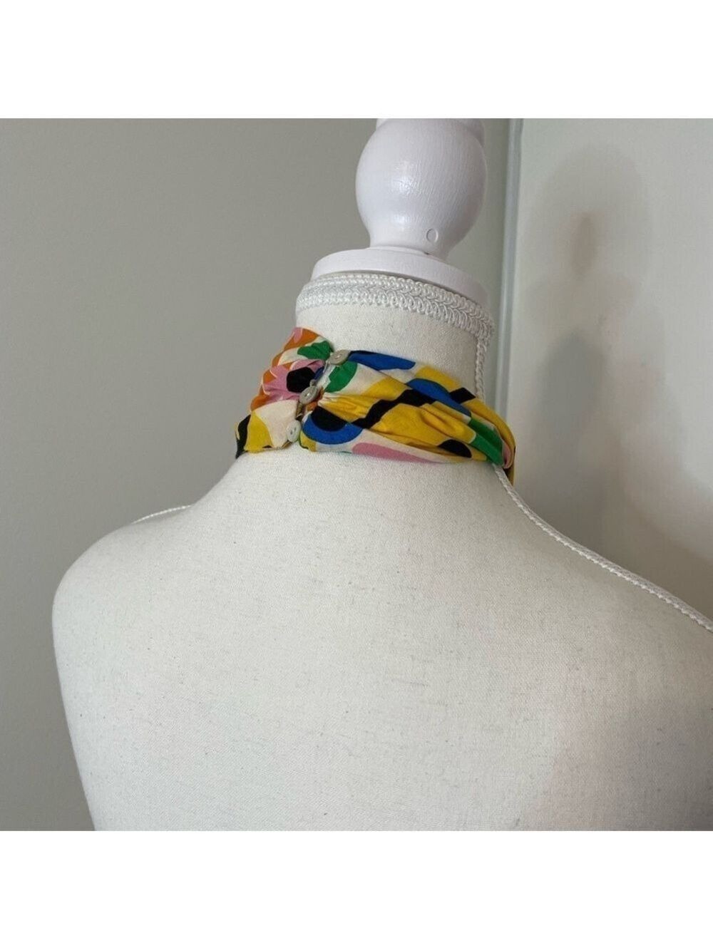 Zara Pop Art Printed Crop Halter Top S Blue Orange Artistic - Picture 7 of 15